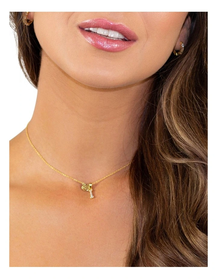 Luxury Letter I Initial Pendant Gold