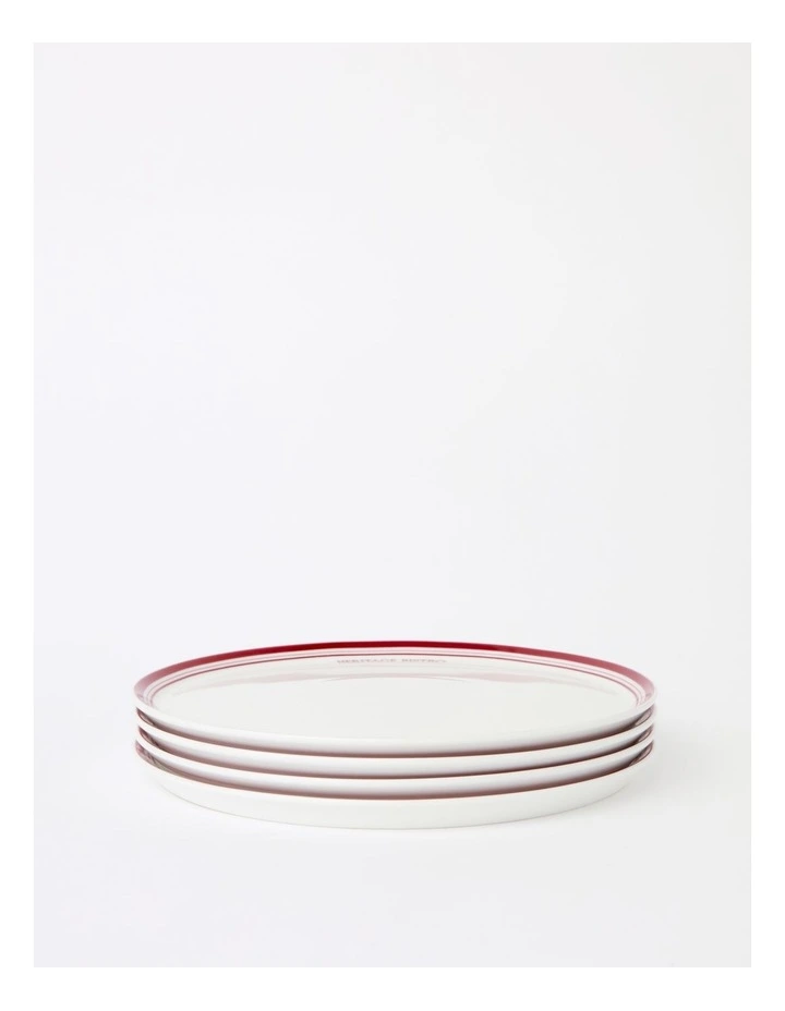 Bistro Provare Small Pizza Plate Set of 4 in Red