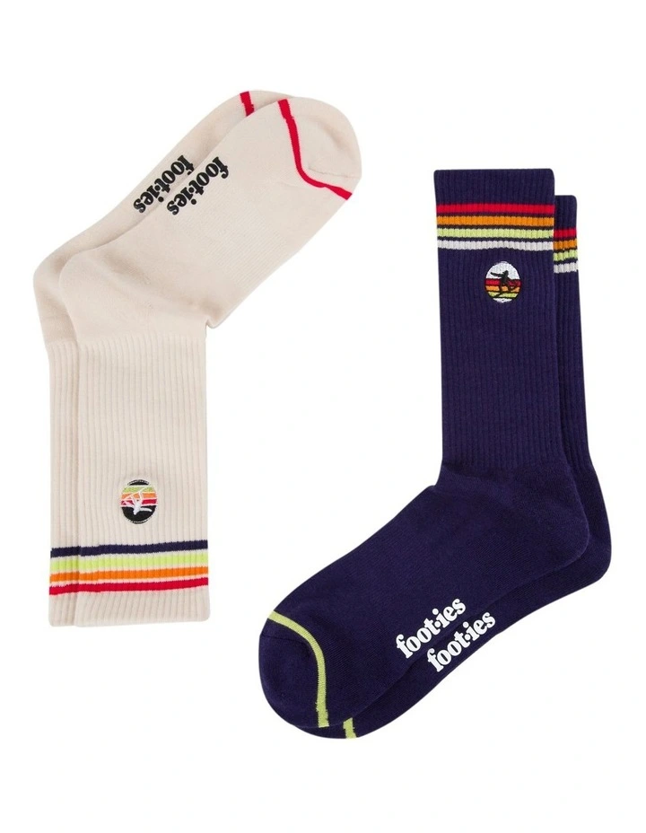 Snowboard Sneaker Socks 2 Pack in Multi