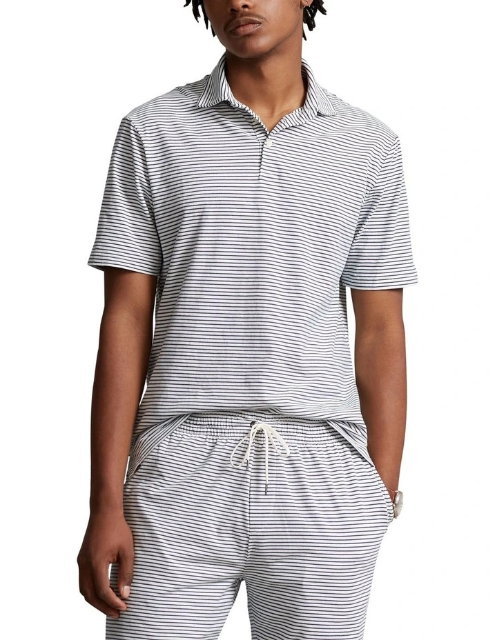 Classic Fit Striped Jersey Polo Shirt in Assorted
