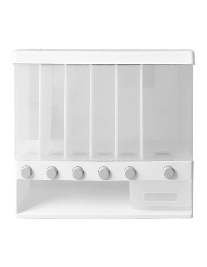 Grain Container Cereal Wall Dispenser 10kg in White/Transparent