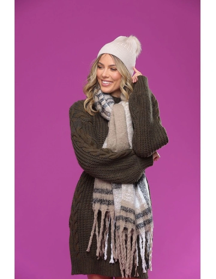 Valentine Wool Blend Beanie in Bisque