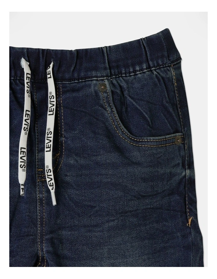 Boys Skinny Fit Dobby Shorts In Indigo