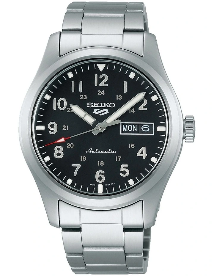 5 Sports Black Dial Silver Automatic Watch