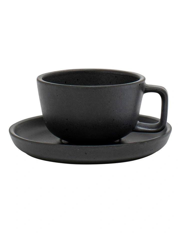 Industry Teacup & Saucer in Black