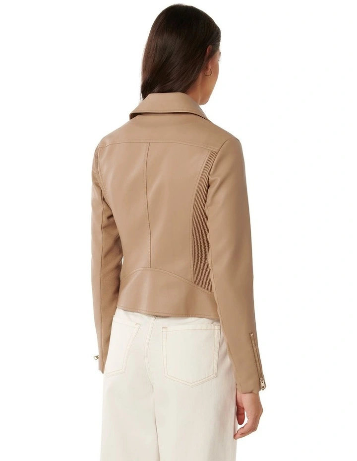 Kylie Biker Jacket in Brown