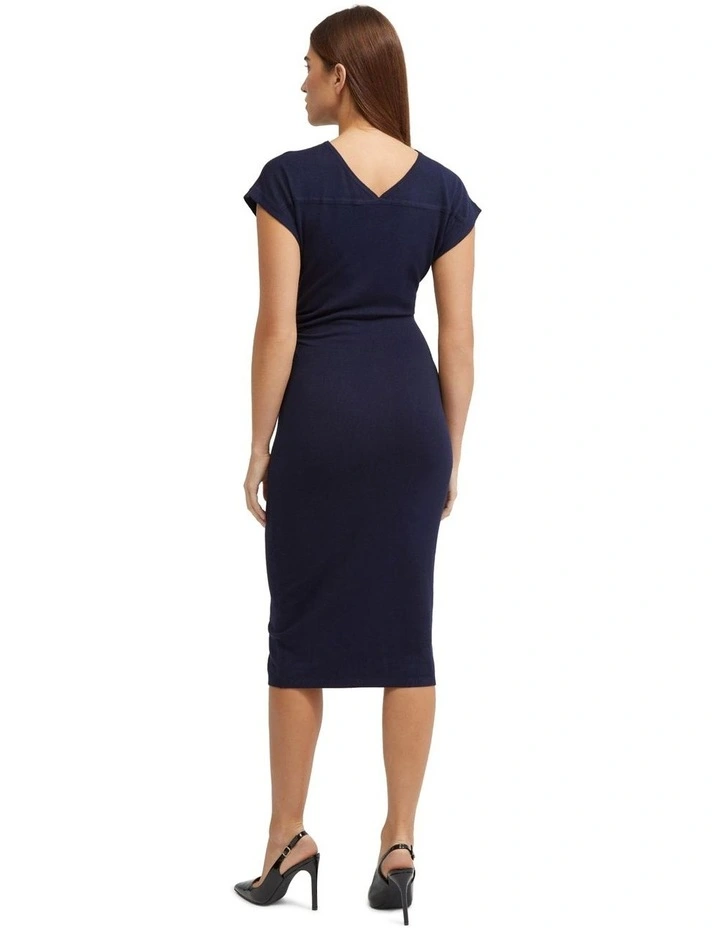 Sophie Knitted Column Dress in Navy