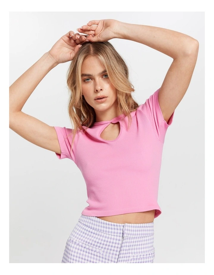 Gwen Key-Hole Top in Pink
