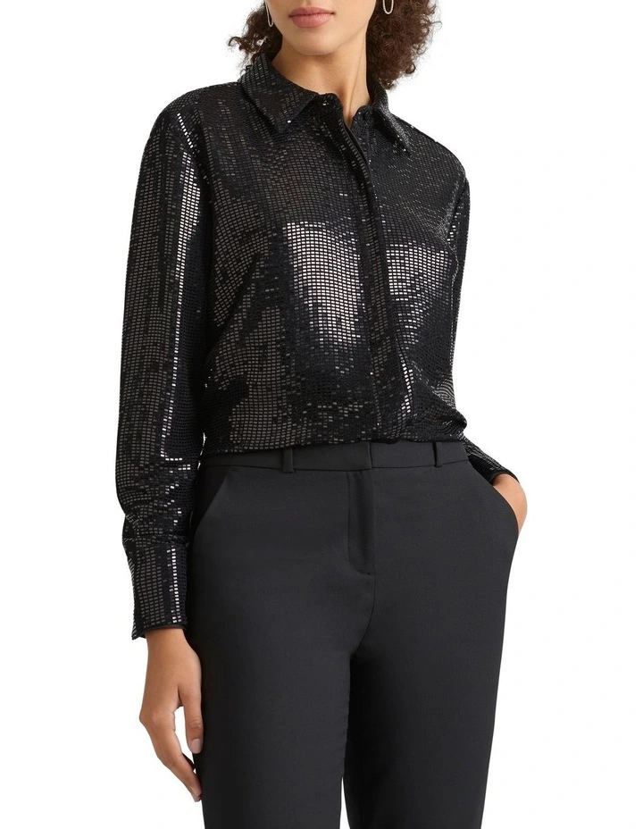 Charlene Disco Shirt in Black