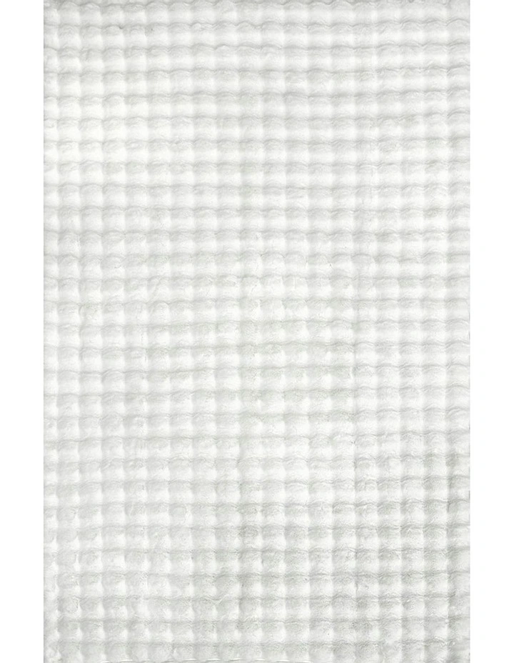 Bubble Machine Washable Rug in White