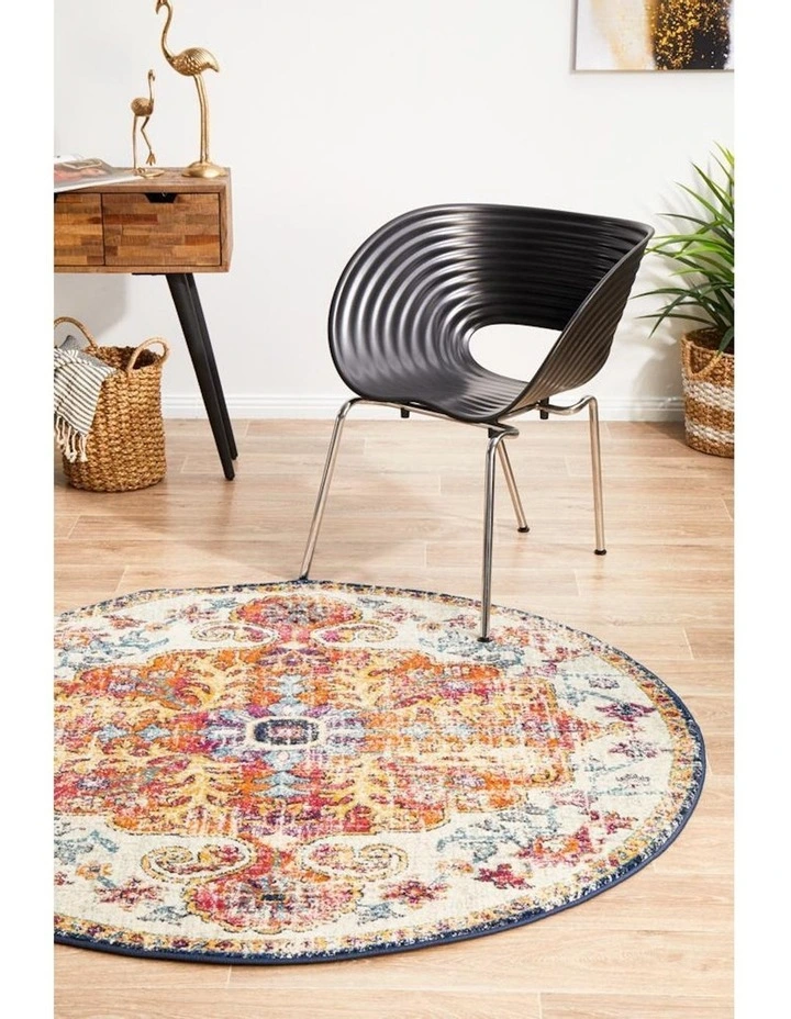 Evoke Carnival Transitional Round Rug in Multi
