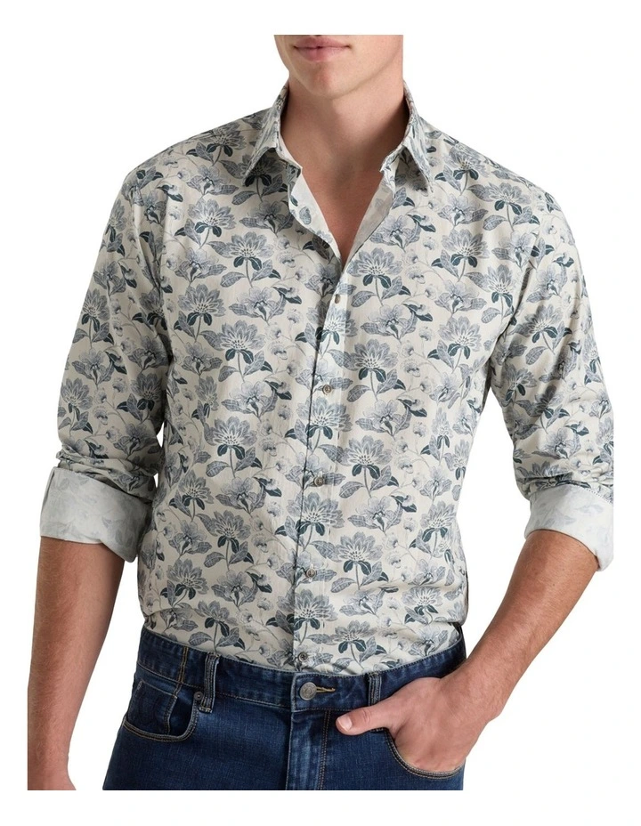 Eriksen Printed Shirt in Ice Blue
