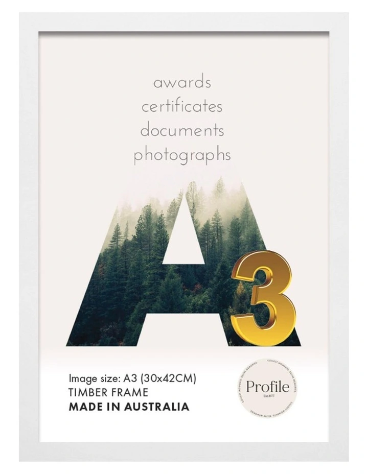 Australia Made Certificate Photo Frame A3 (3 Pack) in White