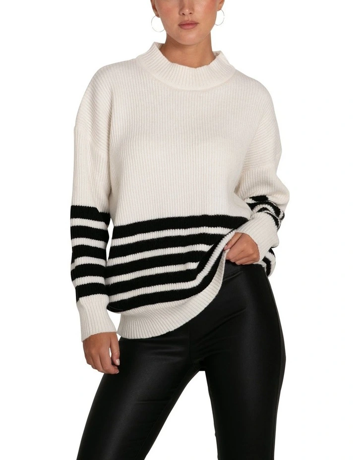Everything I Do Oversize Striped Knit in Black/White