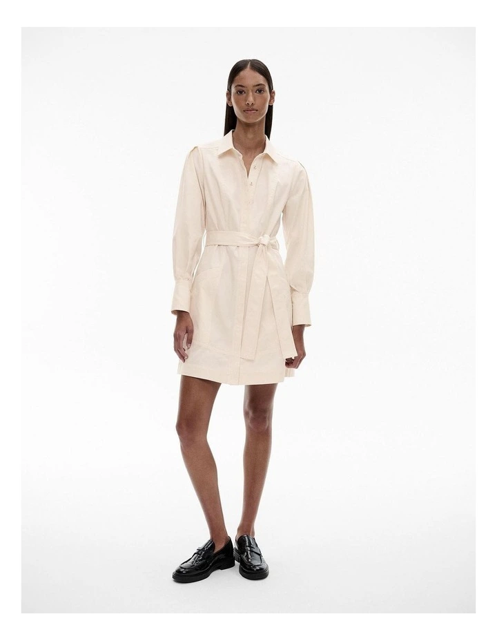 Organic Cotton Twill Dress in Cream