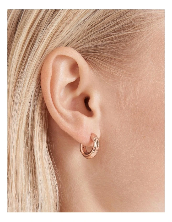 Lets Groove Hoop Earrings in Rose Gold