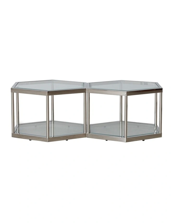 Hexagonal Table H400mm in Silver