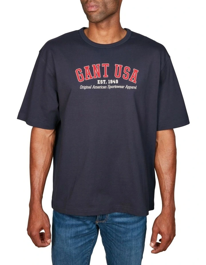 USA T-shirt in Evening Blue