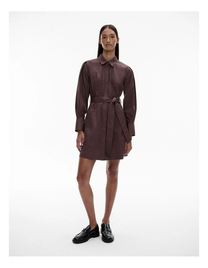 Organic Cotton Twill Dress in Raisin
