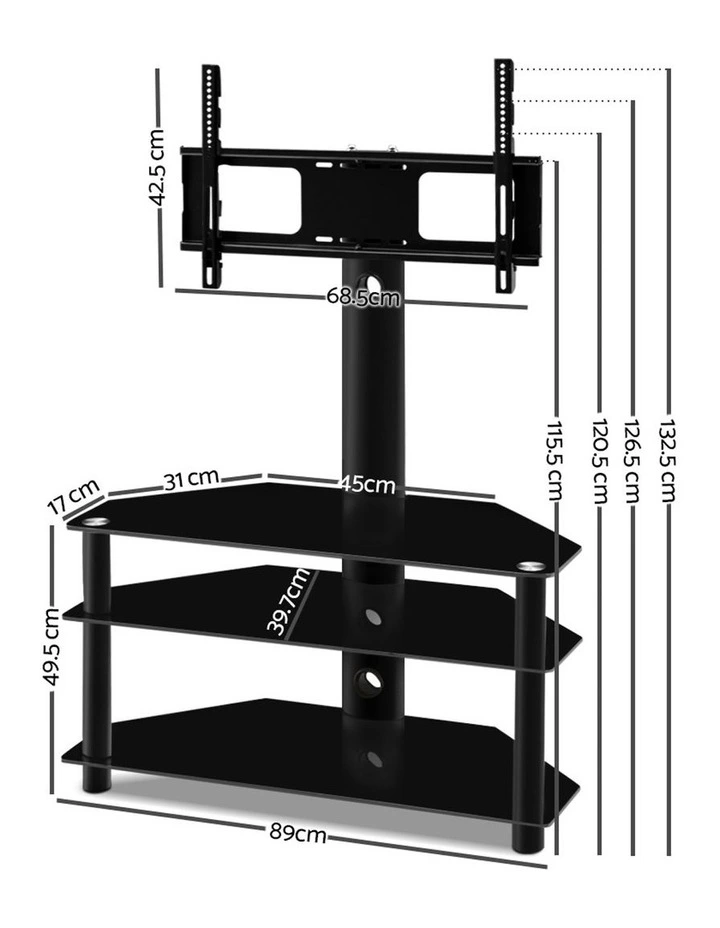3 Tier Floor TV Stand with Bracket Shelf Mount