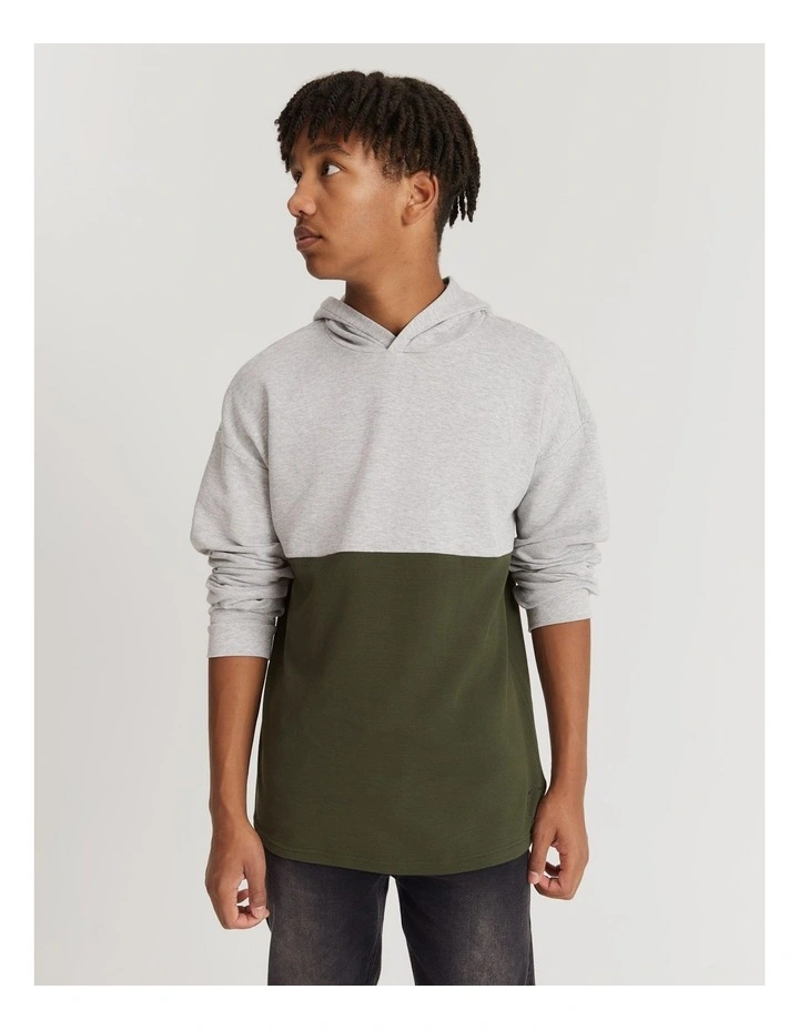 Logo Hooded T-shirt in Khaki Green