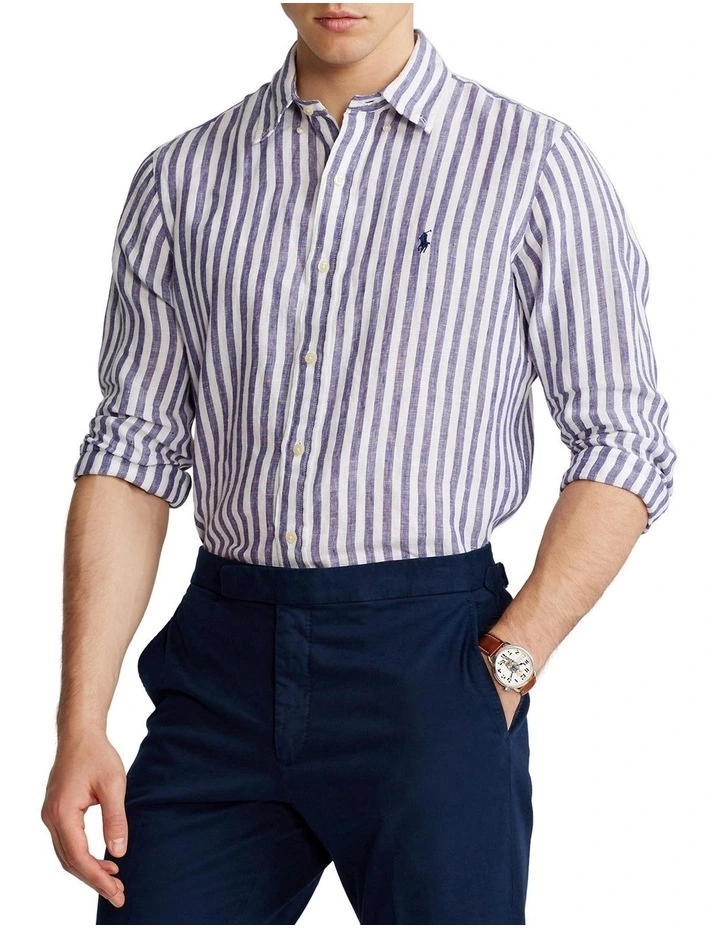 Classic Fit Striped Linen Shirt