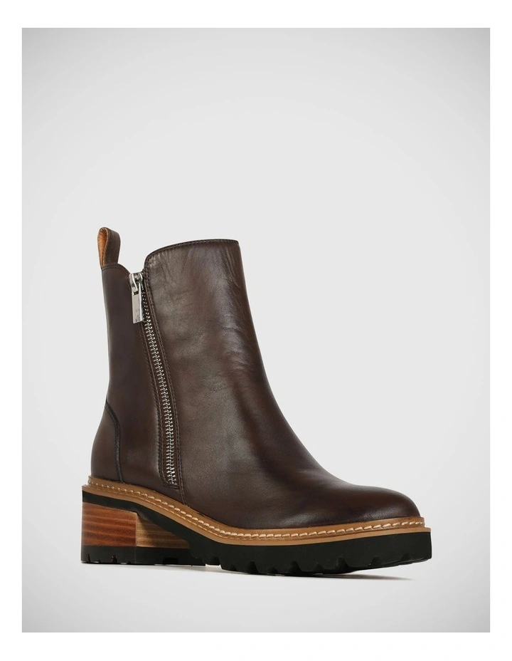 Lindira Leather Ankle Boot in Chestnut