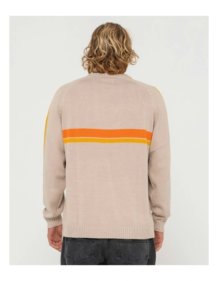 White Lines Knit Sweater in Natural