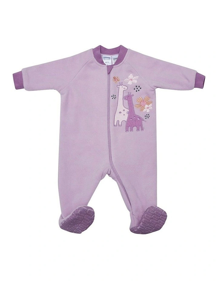 Lined Polar Fleece Blanket Sleeper in Giraffe