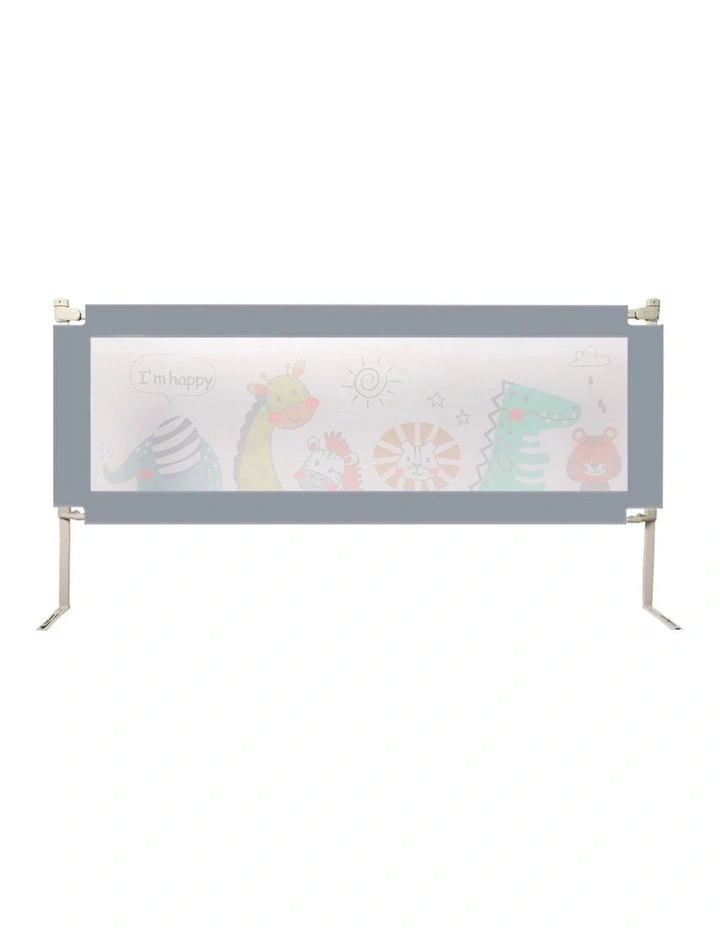 Single Adjustable Folding Safety Bed Rail in Grey