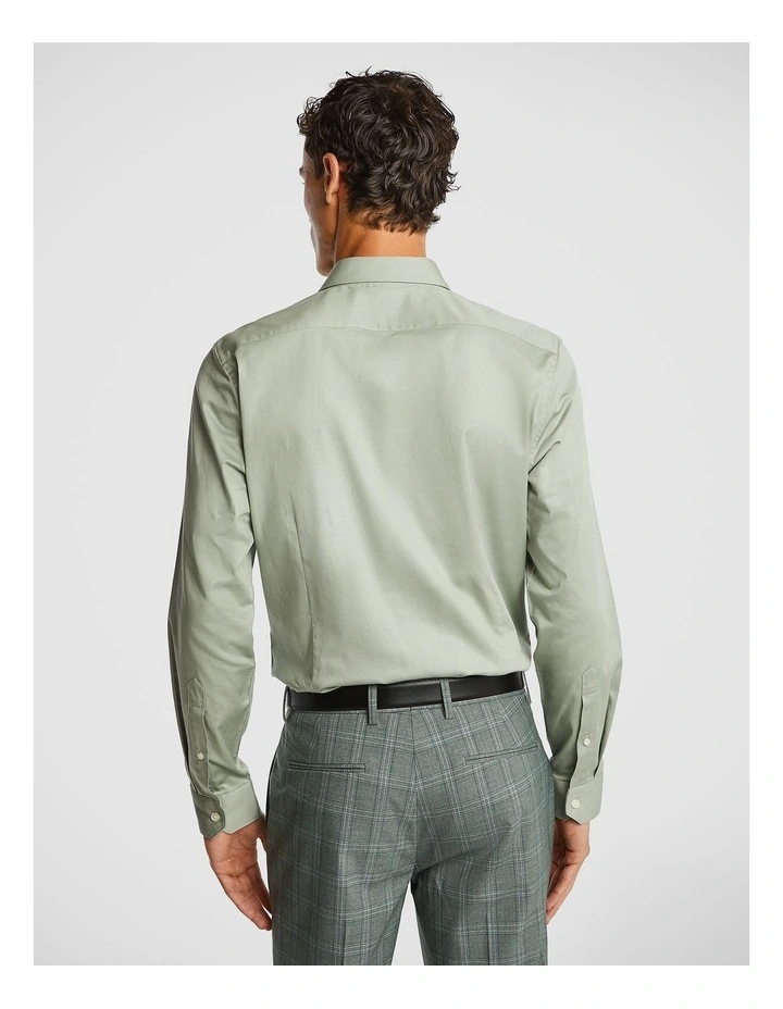 Erwin Stretch Slim Dress Shirt in Sage