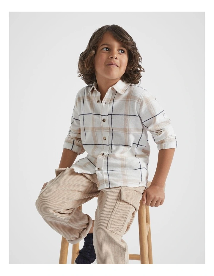Brushed Check Shirt in Canvas