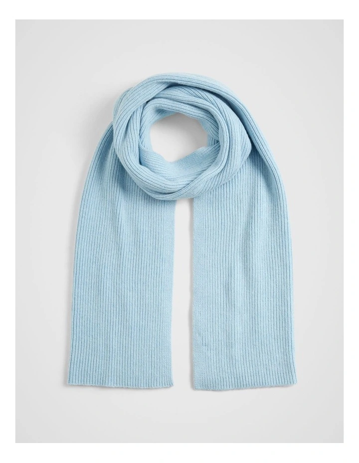 Rib Knit Scarf in Capri Marle