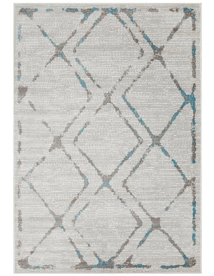 Kendall Contemporary Diamond Rug Grey Blue