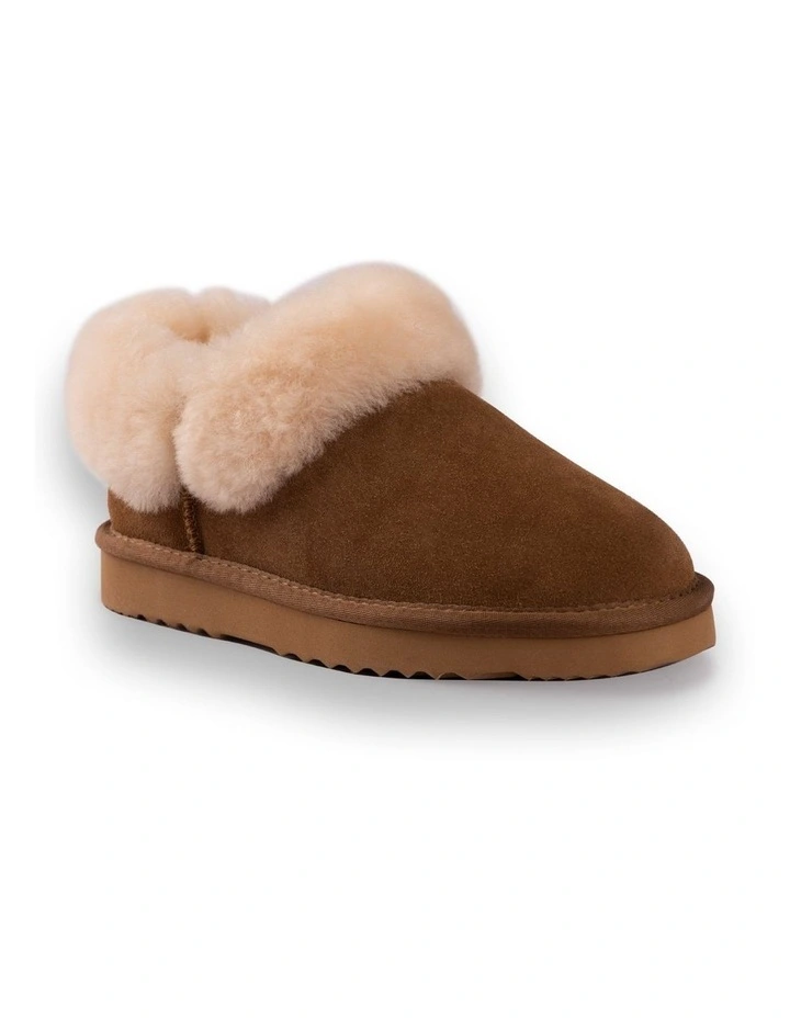 Ankle Wool Slipper in Tan