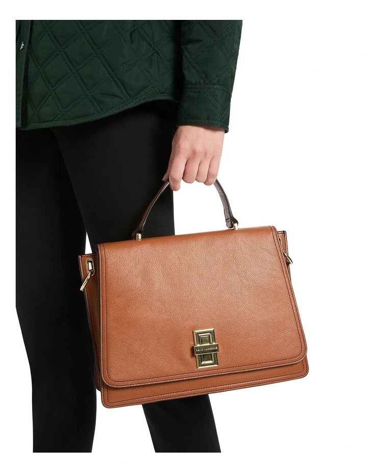 Lucca Leather Top Handle Bag in Brown