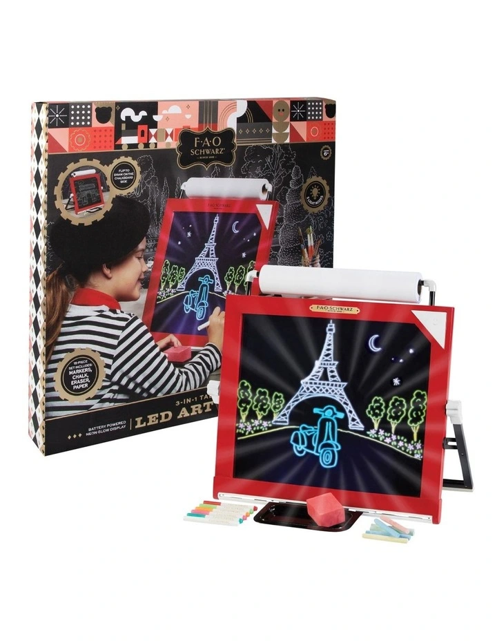 Tabletop LED Art Easel Set 3-In-1 in Multi