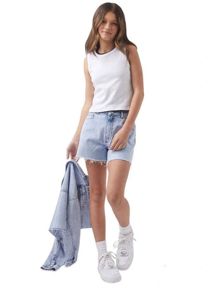Cropped Tank in White