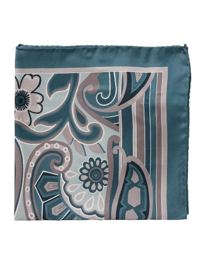 Deco Silk Pocket Square in Blue