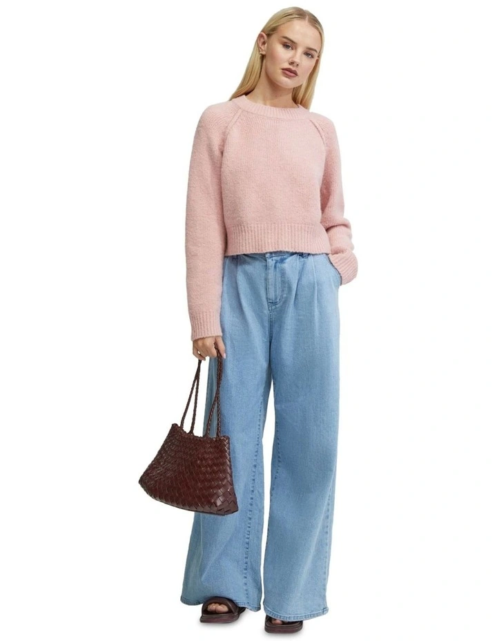 Mei Alpaca Blend Soft Knit Top in Pink
