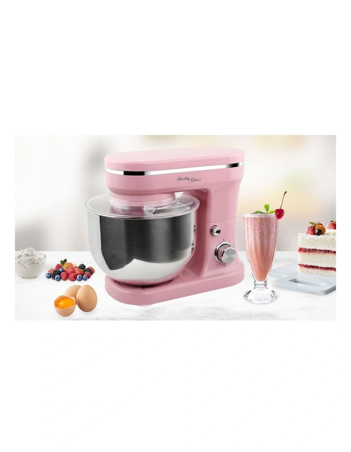 1200W Mix Master Kitchen Stand 5L with Bowl/Whisk/Beater in Pink