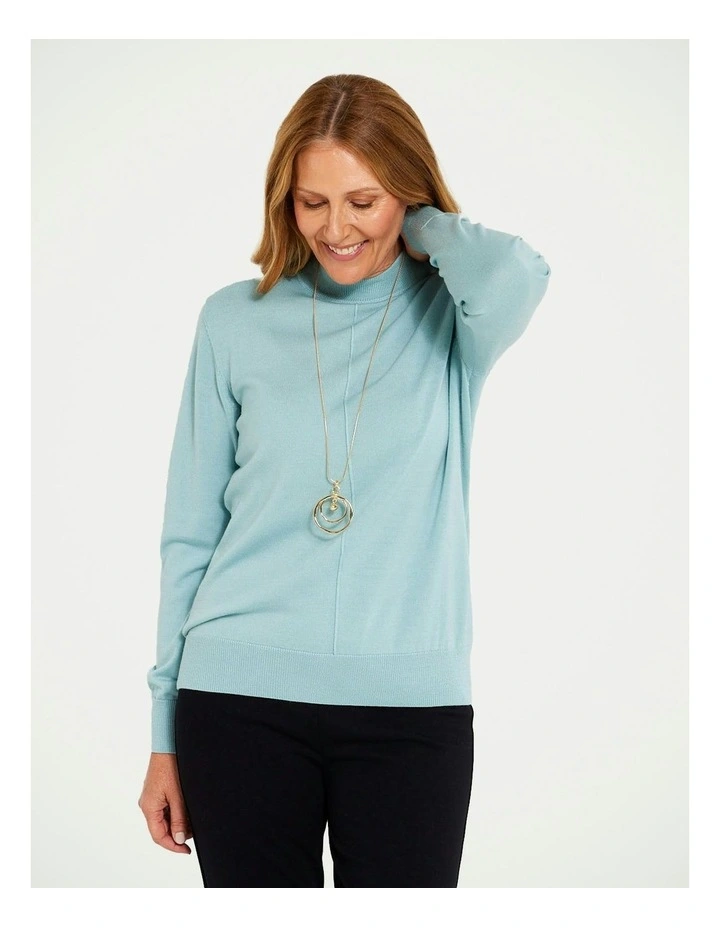 Viola Turtle Neck Sweater in Aqua