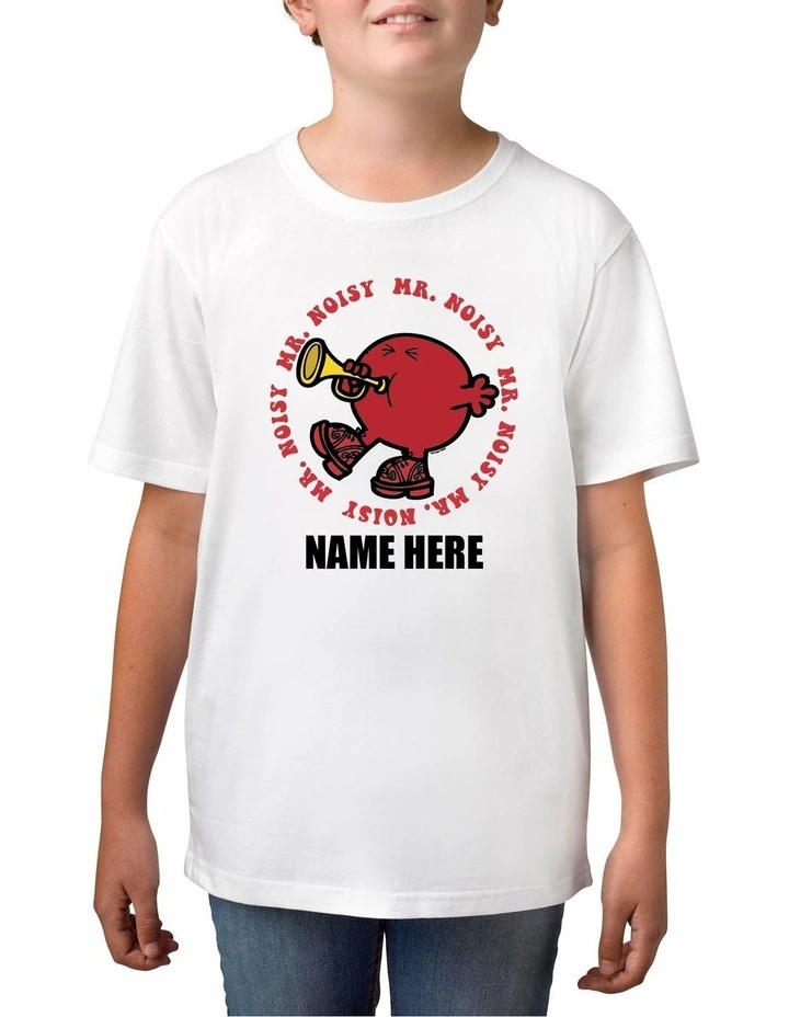 Mr Noisy Personalised Cotton T-Shirt in White