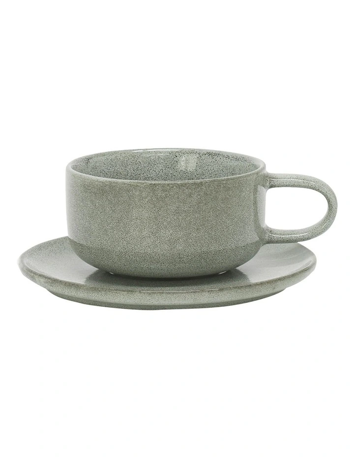 Relic Teacup & Saucer Set Of 6 in Moss