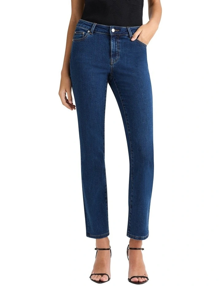 Amanda Slim Leg Jean in Flat Blue