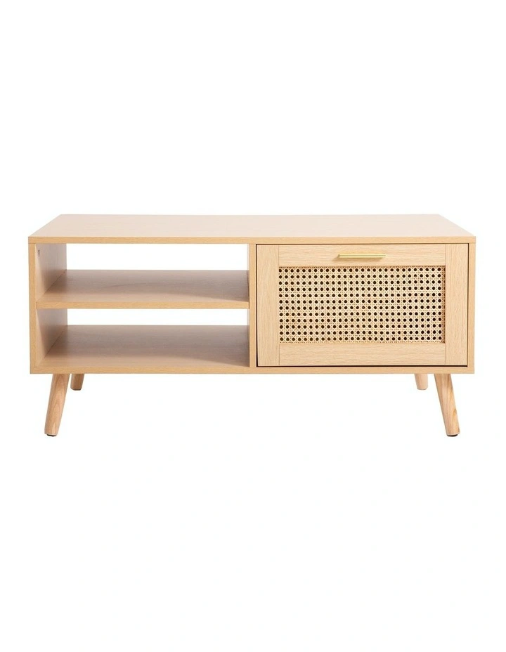 Casa Decor Rattan Coffee Table in Wooden Oak