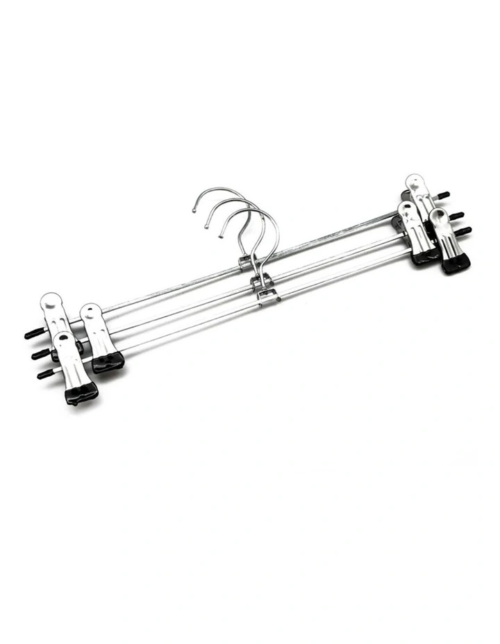 3 Pack Clip Clothes Hangers Metal Closet Hanger Wardrobe Organiser SL
