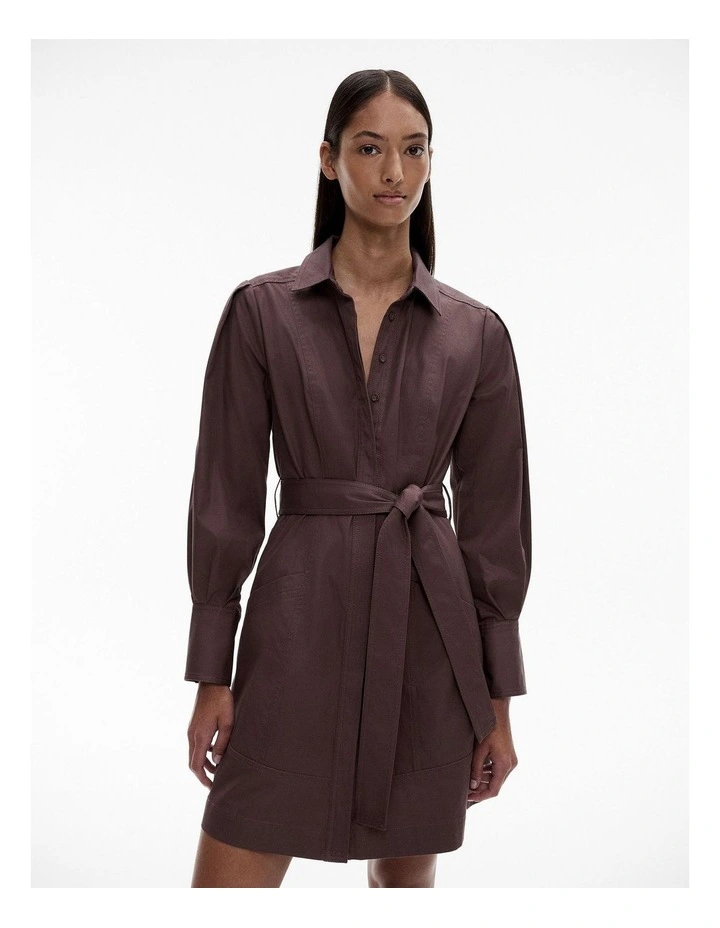 Organic Cotton Twill Dress in Raisin