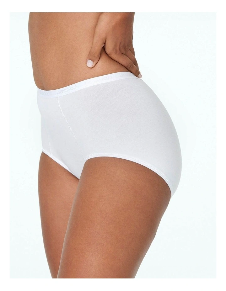 Body Cotton Full Brief in White
