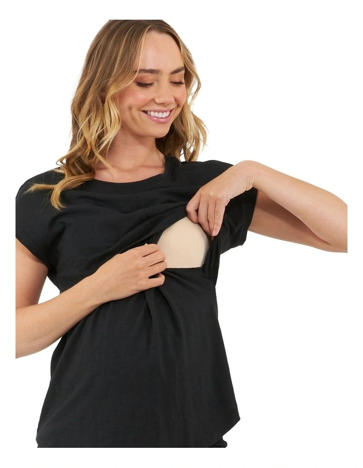 Richie Nursing Tee in Black